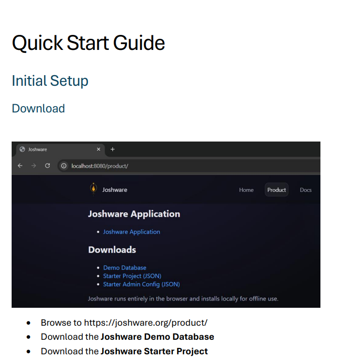 Screenshot of Quick Start Guide